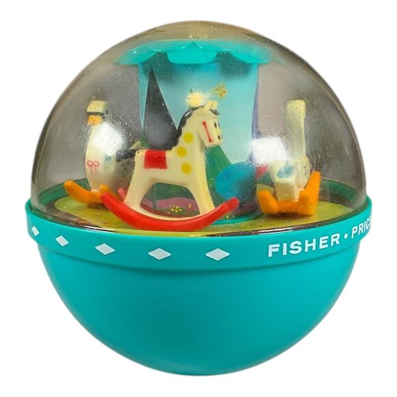 Vintage Fisher-Price Merry-Go-Round Push ’N Spin Toy 1960s–70s Classic Baby - Picture 5 of 14